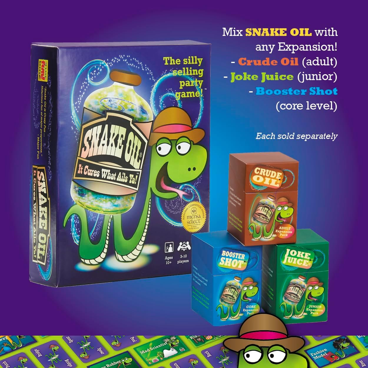 SNAKE OIL: Crude Oil Expansion Pack – 170 Adult Uncensored Cards – Funny Party Card Game Add-On for 3–10 Players Ages 17+ (Base Game Required)