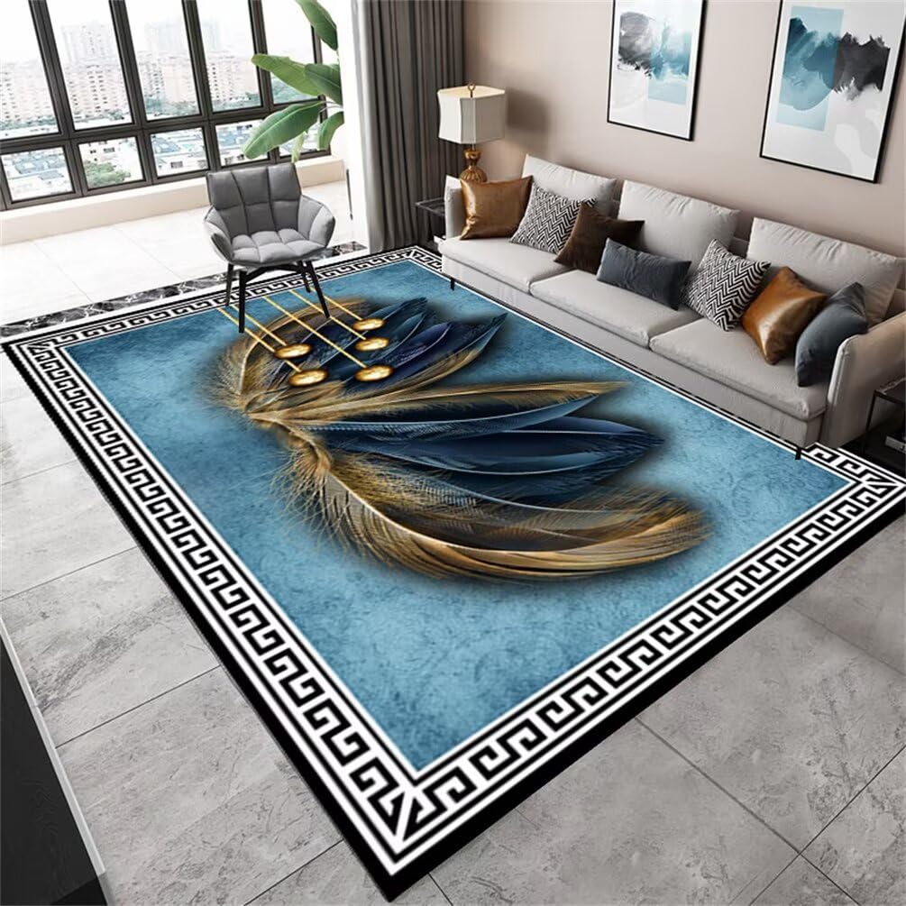 Tapis de balcon décoratif et grand tapis de chambre ado fille bleu