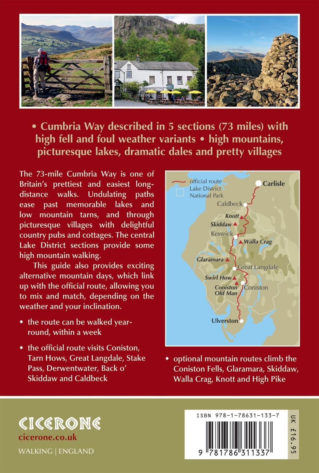 Walking The Cumbria Way: Ulverston to Carlisle - main route with mountain alternatives (Cicerone guidebooks)