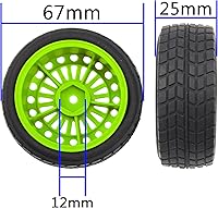 Vista 6 de OD2.75 pulgadas de nailon 0.472 in hexagonal llantas y neumáticos de goma compatibles con HSP Tamiya HPI Traxxas 1/10 1/12 On-Road Car, WLtoys Verde