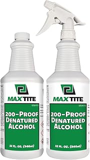 MAXTITE 200-Proof (100%) Denatured Alcohol with Heavy-Duty Sprayhead - 32 fl oz, 2 Pack (64 fl oz Total) - for Industrial, DIY, or Professional Use - Solvent, Cleaner, Additive - Made in USA