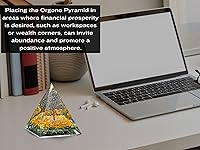 Vista 27 de Amazing Gemstone Organite Orgone Pyramid Extra Large 95MM - Orgone Energy Pyramid with Evil Eye, Hematite, Tiger Eye,Black Obsidian Crystals&Healing