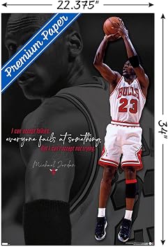 Trends International Michael Jordan - Can't Accept Not Trying Wall Poster, 22.375 x 34, Premium Unframed Version
