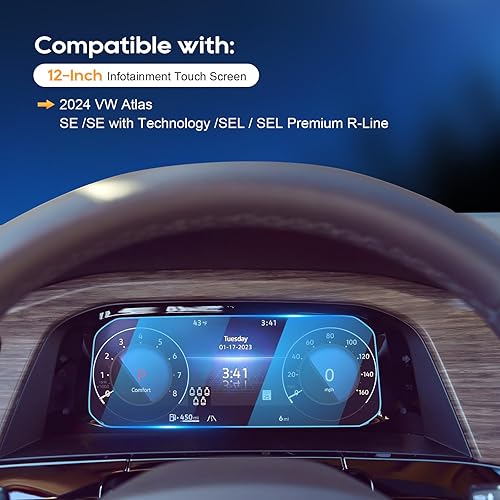 Vista 12 de LFOTPP Atlas - Protector de pantalla para Volkswagen Atlas (2018-2023), Arteno(2019-2022), Golf MK7 (2018-2021), Tiguan (2018-2023), Passat Atlas