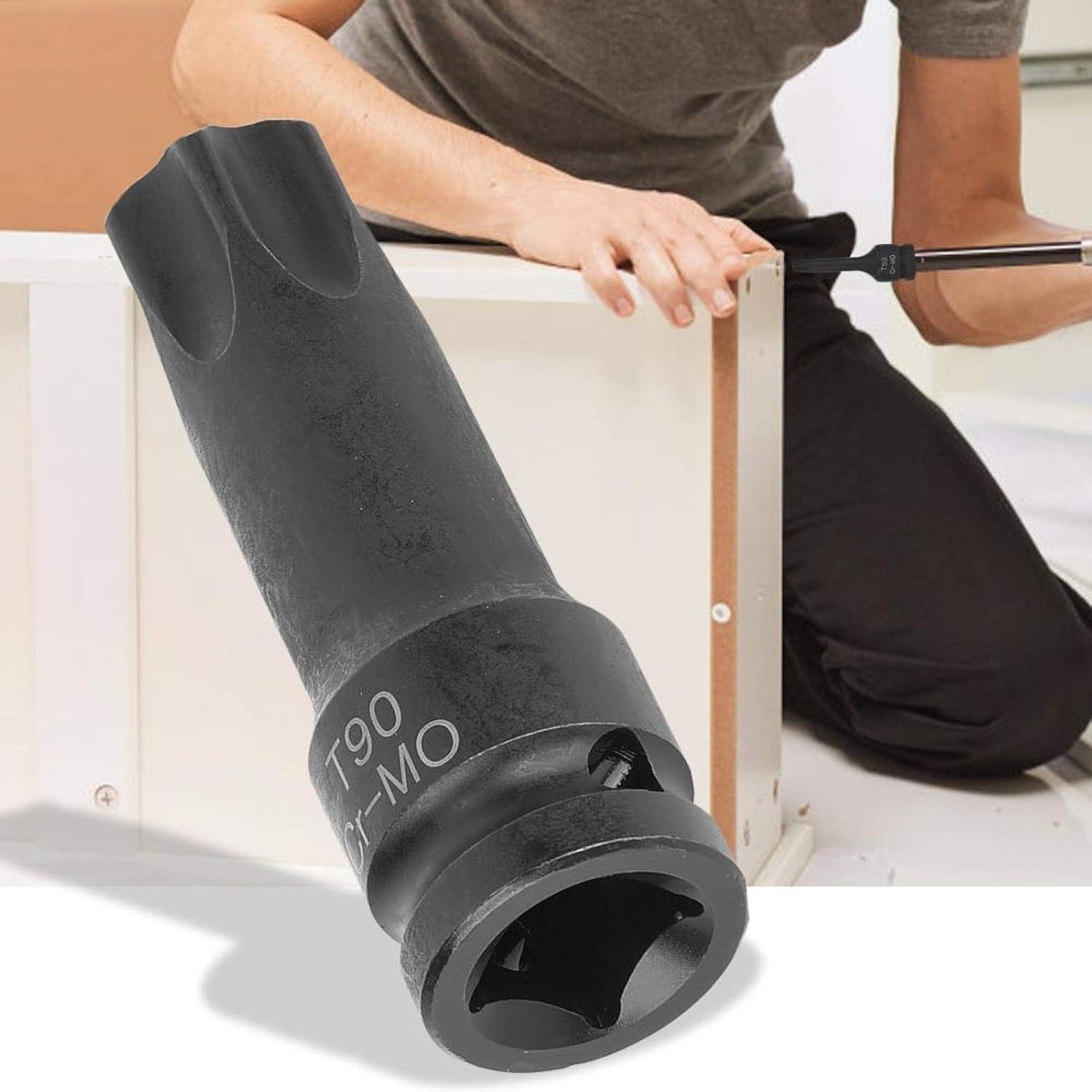 Socket Adaptor T90 Hex Screwdriver Socket, 1/2" Socket Adaptor Star Head Drive Air Impact Wrench Bit Socket Car Repair Tools