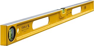 STABILA Wasserwaage Type 82 S, 80 cm, robustes Alu-Druckgussprofil, metrische Skala, 1 Horizontal-Libelle, 1 Vertikal-Libelle, 2 Grifföffnungen, Made in Germany