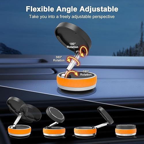 Miniatura 5 de Soporte mejorado para automóvil MagSafe, succión más fuerte y magnético más fuerte de 2500 gf Soporte de teléfono celular ajustable de 360, con 2