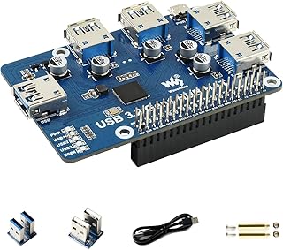 IBest USB 3.2 Gen1 HUB HAT Purpose-made for Raspberry Pi 4,Compatible with Raspberry Pi 3 B+ 3 B 2B Zero Zero W Zero WH,4x USB 3.2 Gen1 Ports,Compatible with USB 3.0/2.0/1.1,Driver-Free