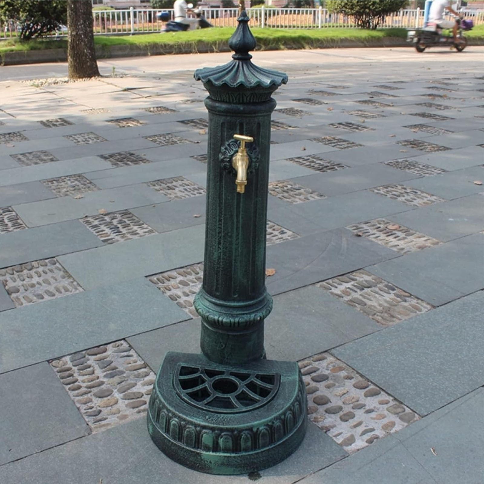 Colonne d'eau Extérieure, Robinet Vertical, Colonne D'arrosage Rétro avec Robinet, Borne D'incendie Autoportante avec Trous de Drainage