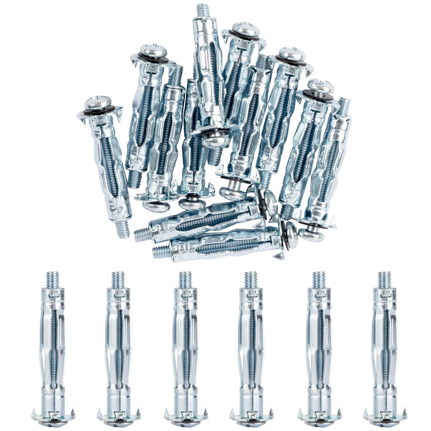 ISPINNER 20pcs M5x52mm Zinc Plated Steel Molly Bolt Hollow Drive Wall Anchor Screws for Drywall, Plaster and Tile: Industrial & Scientific