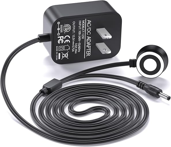 Replacement for Shark Vacmop Charger - 13.3V Versatile Dual Connector Compatible with Shark VM252 VM251 VM252C QM250 VM200(Old) VM200C VC200 UM205 VC205 Hard Floor Vacuum Mop