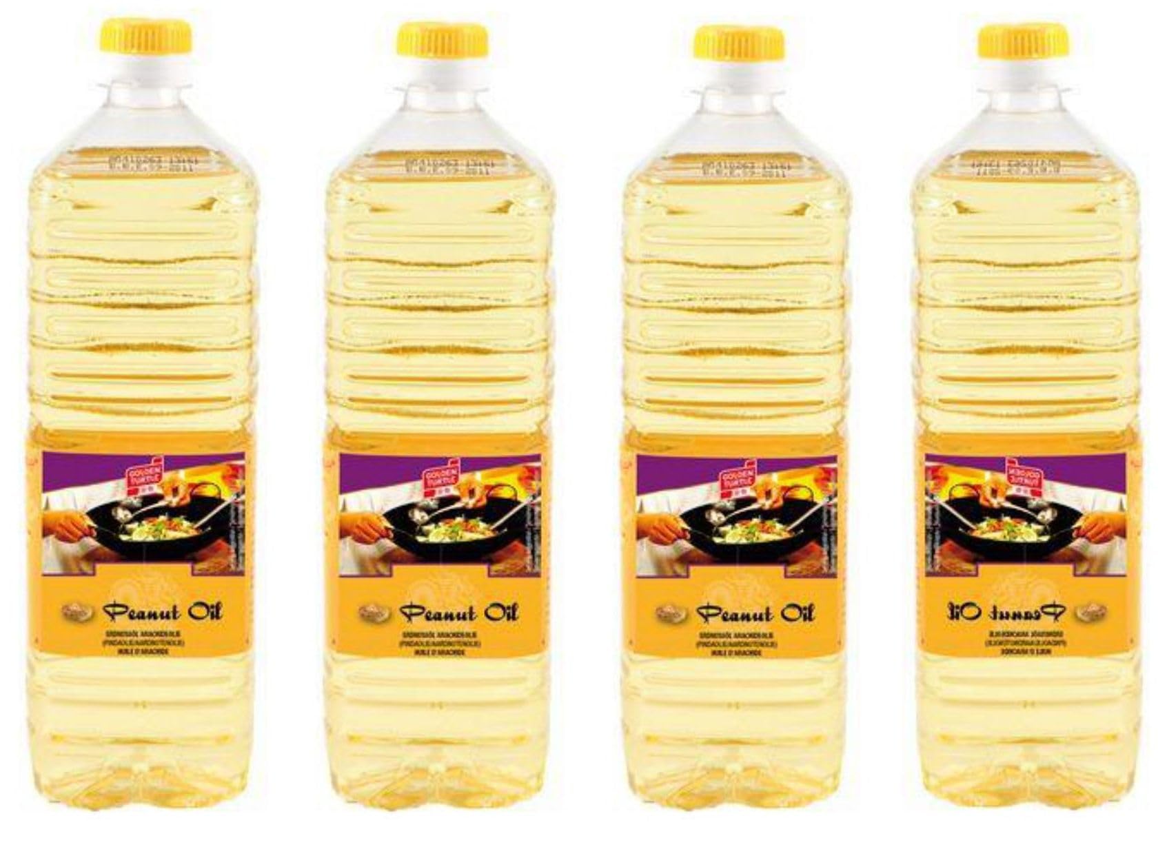 4er Pack 100% Erdnuss-Öl [4x 1000ml] Erdnussöl ~ Peanut Oil ~ Wok Öl