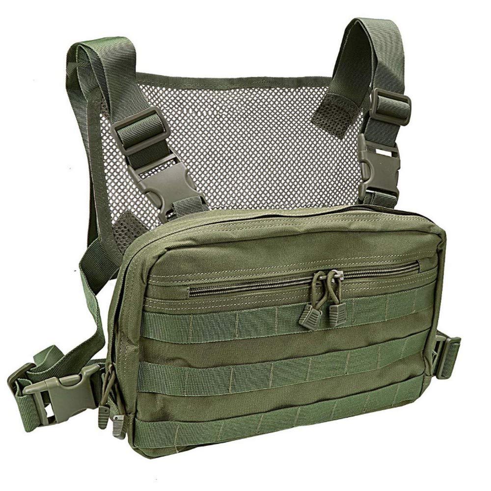 Clakllie Outdoor Chest Bag for Men Tactical Chest Pack Lightweight Utility Chest Rig Bag with Extra Storage for Cycling,Green