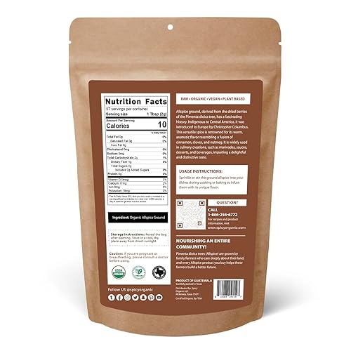 Miniatura 2 de SPICY ORGANIC Pimienta orgánica pura molida de 4 onzas, certificado orgánico por la USDA, condimento para hornear, adobos, encurtidos, guisos,