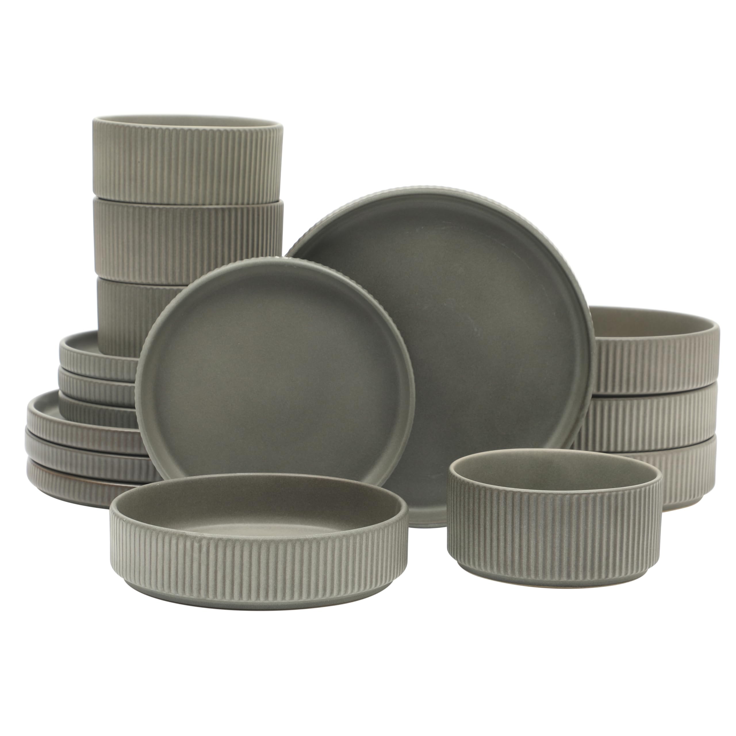 Amazon.com | Gibson Elite Deerfield 16-Piece Stoneware Dinnerware