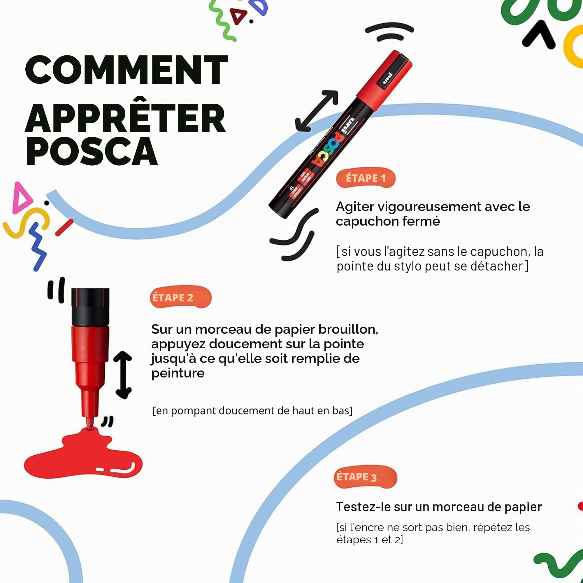 Uni Posca Lot de 8 Marqueurs d’art avec coffret cadeau, tons de terre - PC-3M