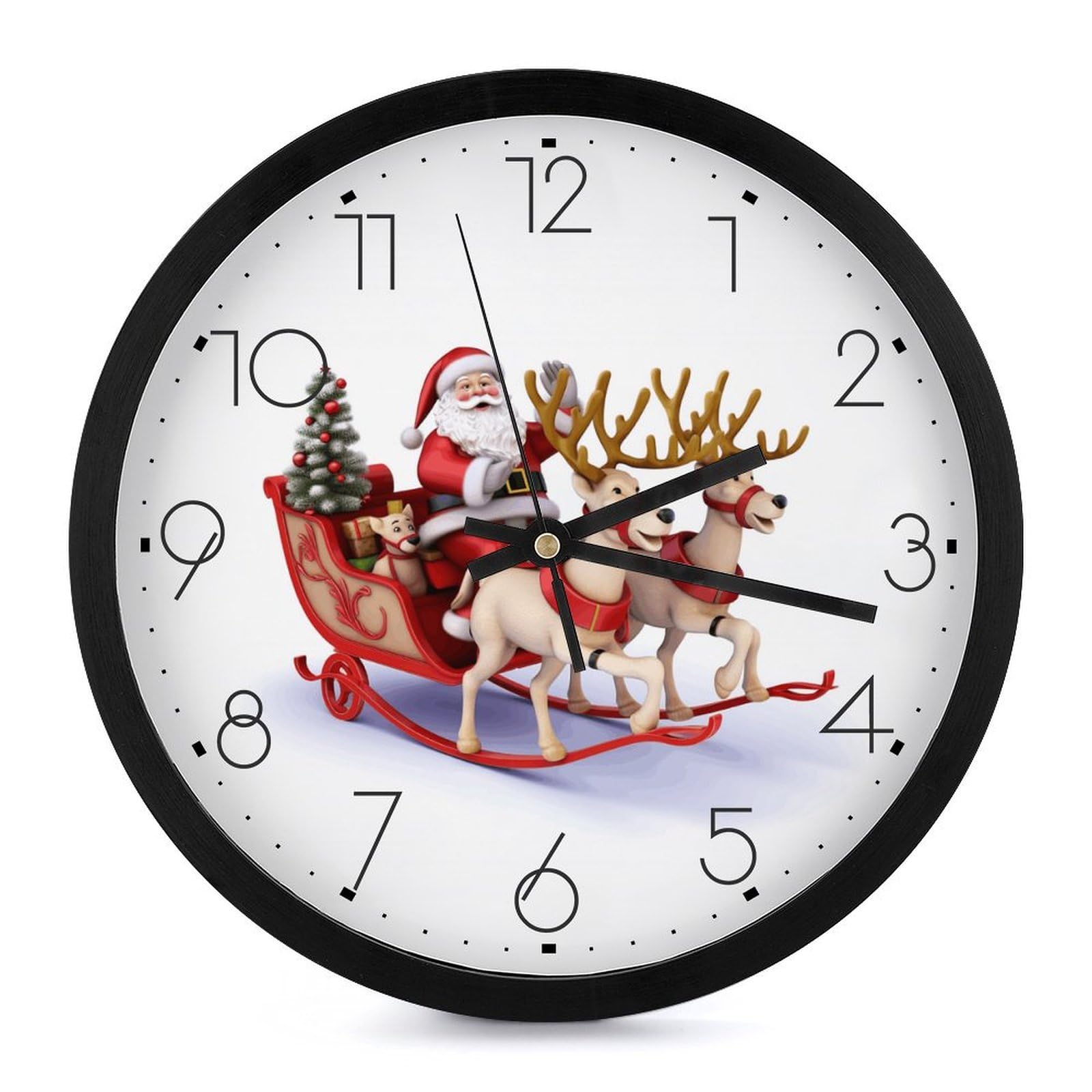 Horloge murale numérique en plastique de 25,4 cm au design festif