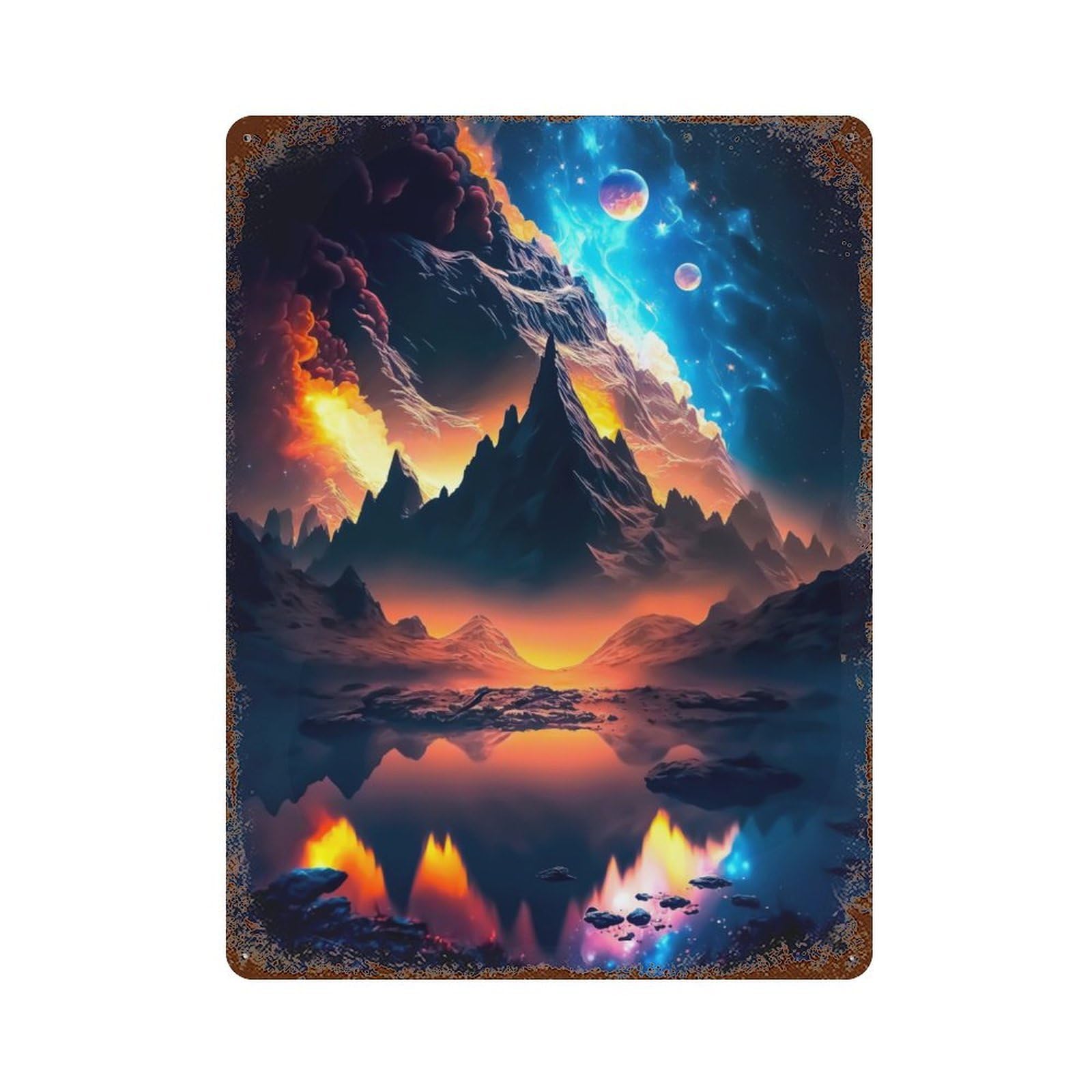 Highest Mountains Decorative Tin Sign 15.7"x11.8", Ideal for Cafe, Home Bar And Lounge Decor