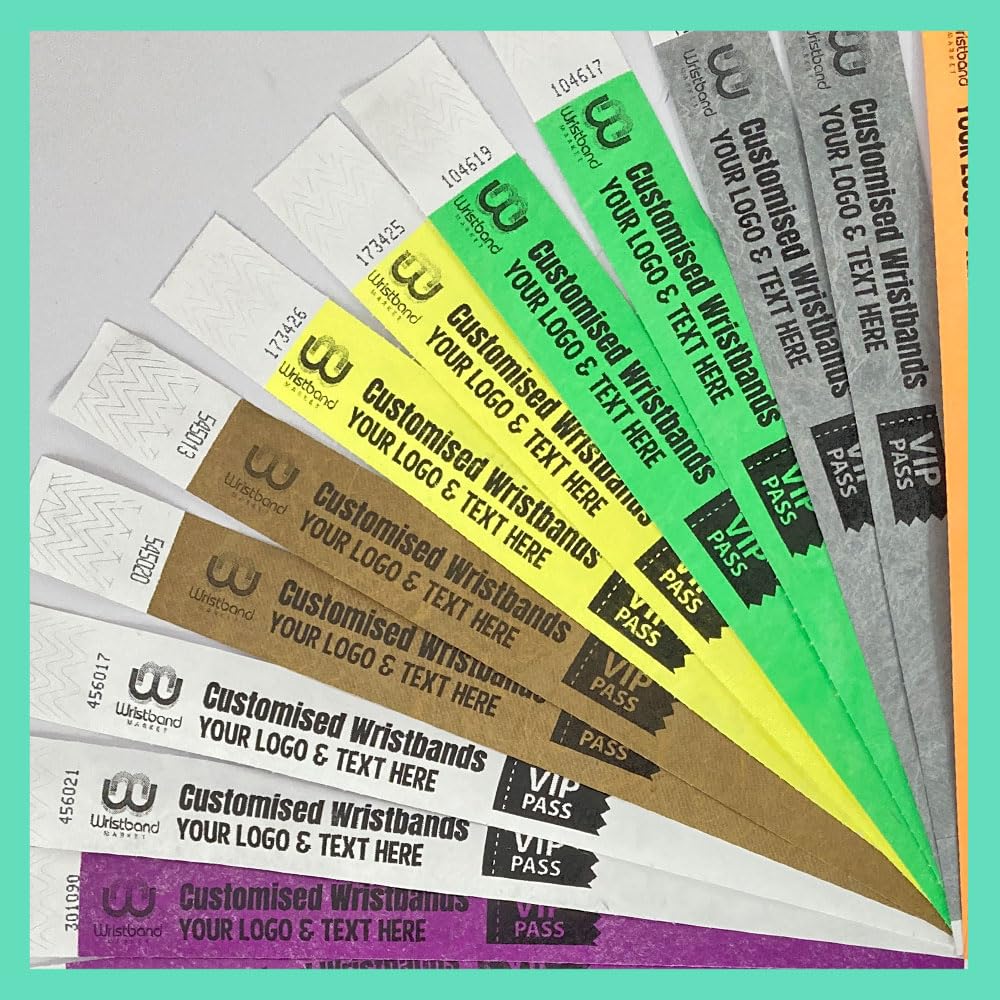Bracelets de contrôle Tyvek étanches avec impression texte personnalisable - 4