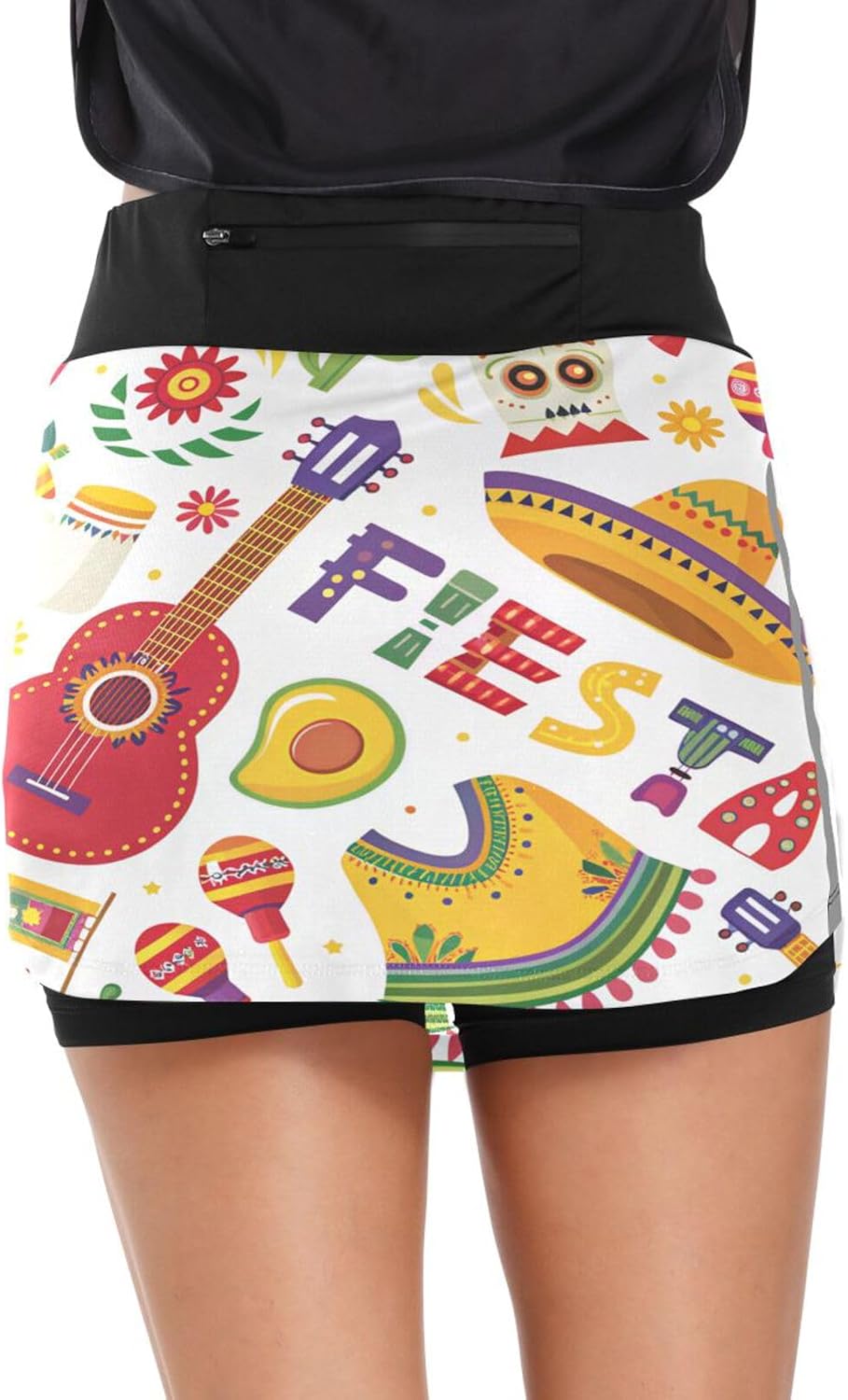Cinco De Mayo Fiesta Tennis Skorts Skirts for Women Workout Athletic Skirt High Waisted with Pocket