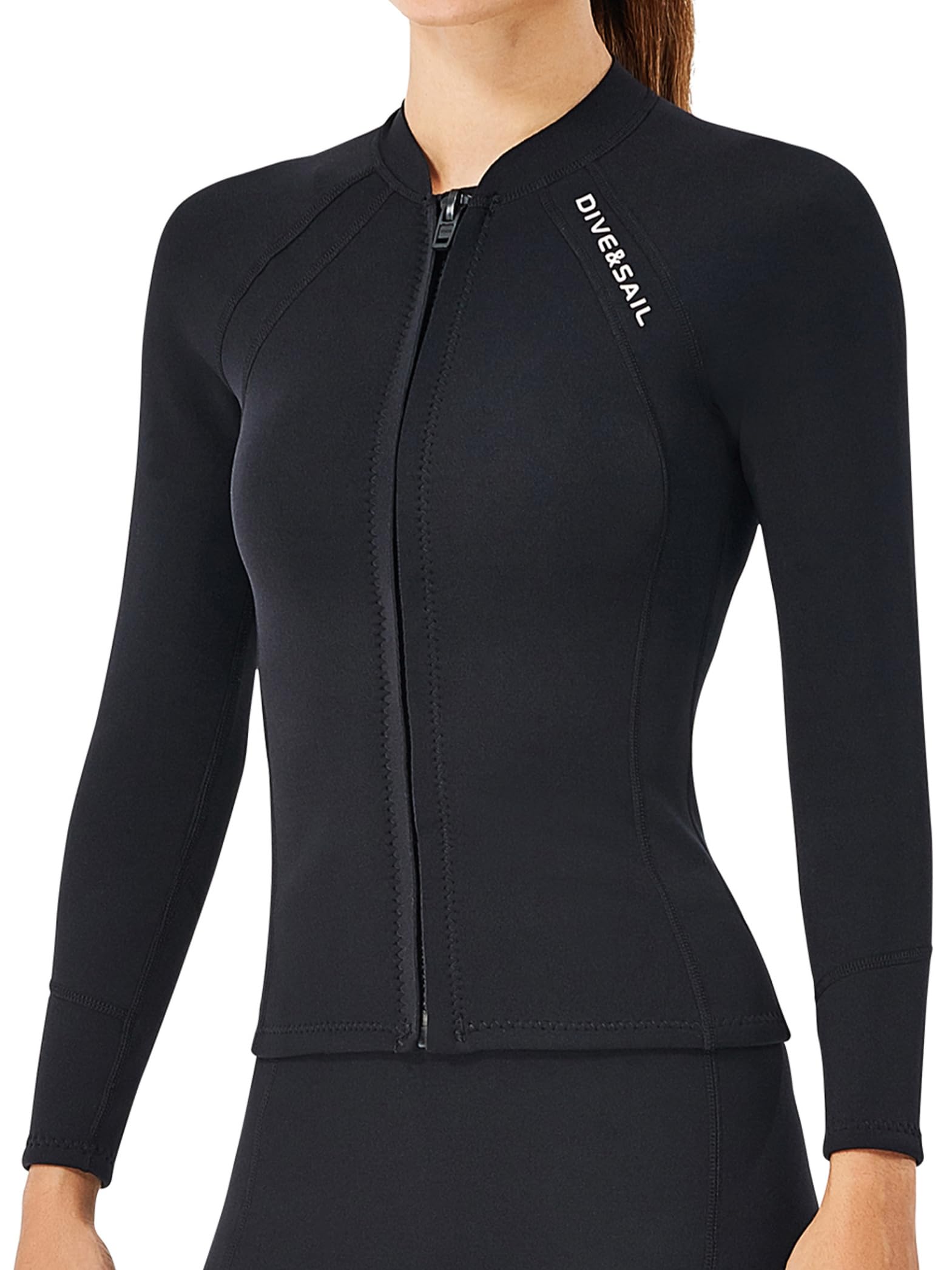 Giacca in neoprene da donna, 2 mm, giacca a maniche lunghe, per immersioni, rashguard per surf, nuoto snorkeling