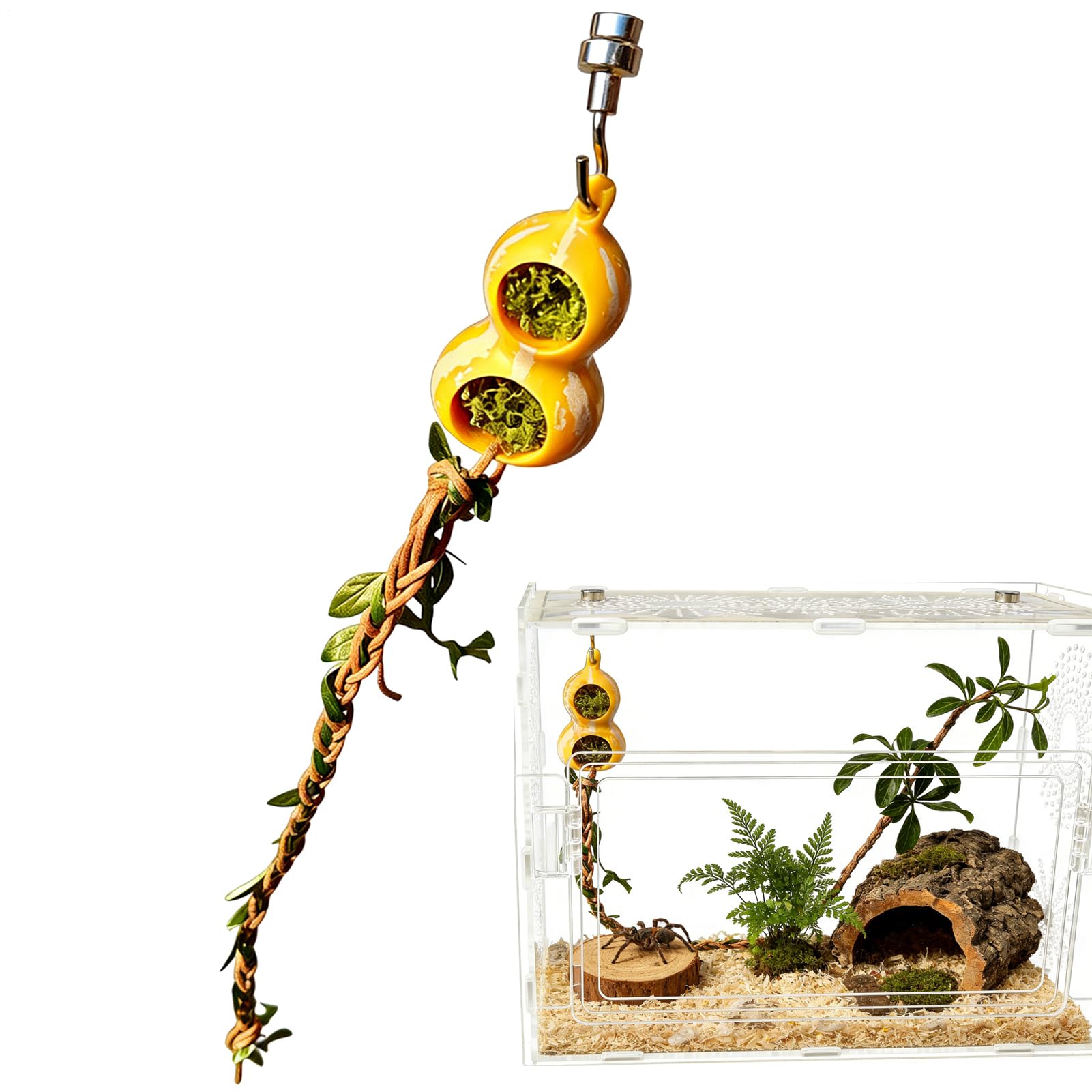 Lpoppcx Jumping Spider Enclosure Decor, Magnetic Reptile Tank Accessories, Jumping Spider Hiding Cave, for Terrarium Enclosure Landscape Playing Climbing Resting Foraging Tarantula Mantis Scorpion