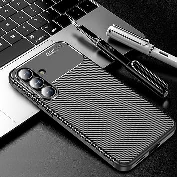Spia Samsung Galaxy S25 FE ile Uyumlu Kılıf Siyah Karbon Silikon Orijinal (Samsung Galaxy S25 FE ile Uyumlu, Siyah)