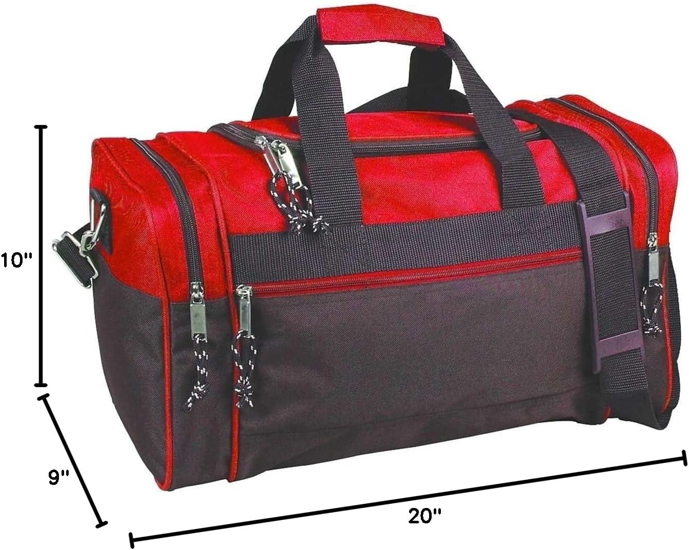 20" Blank Duffle Bag Duffel Travel Camping Outdoor Sports Gym Accessories Bag (Red) image 3
