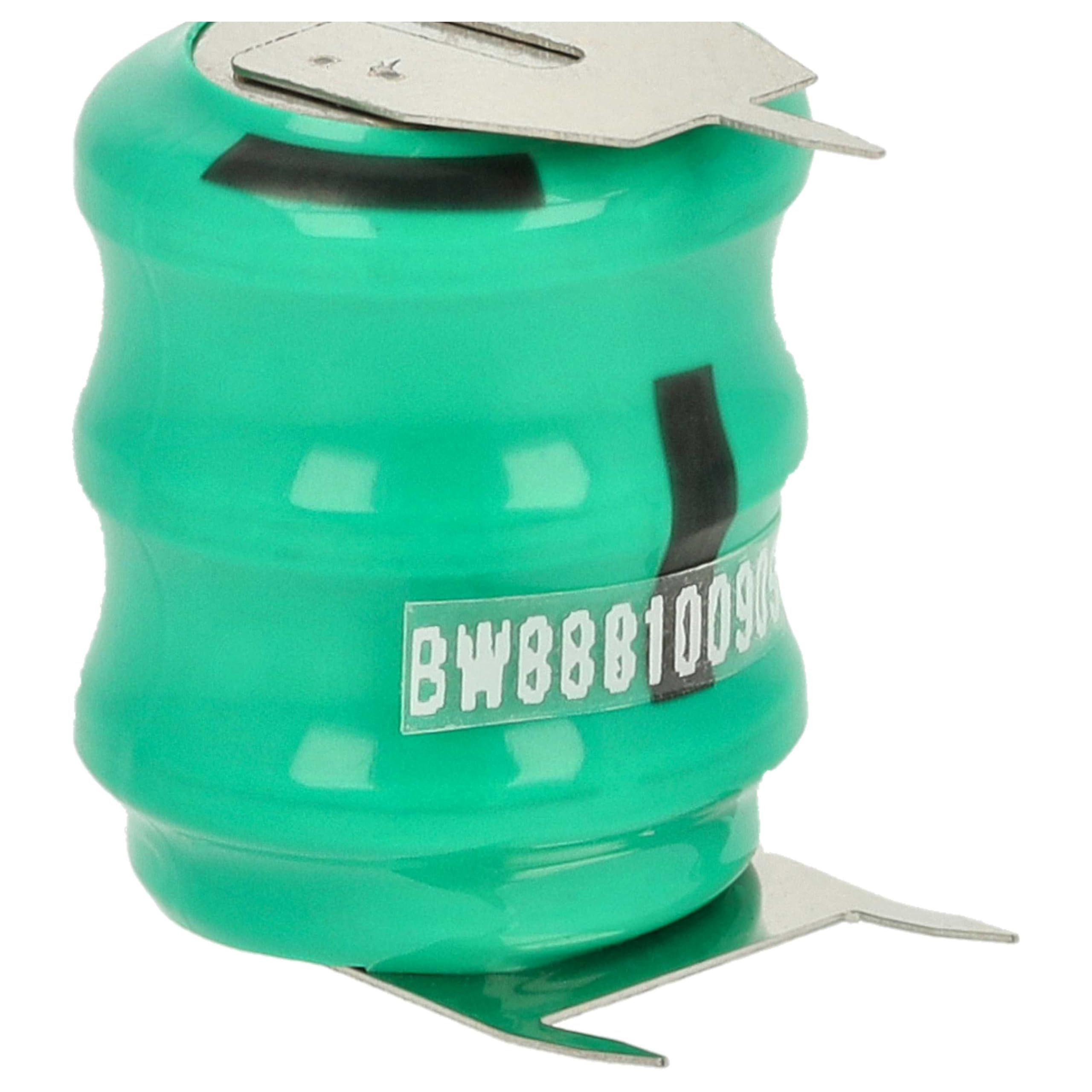 vhbw 100x NiMH Batería de botón de Repuesto Tipo V80H 3 Pines 80 mAh 3,6 V Compatible para lámparas solares, etc.