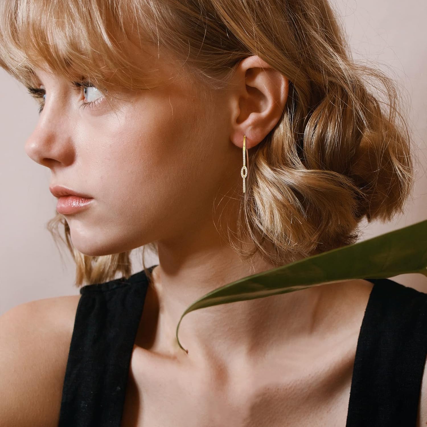 Simulated Pearl Dangle Earrings for Women - Geometric Pave/Snowflake/Bow/Strip/Gourd/Good Luck Hypoallergenic Drop Earrings Jewelry For Women Gift - Image 2