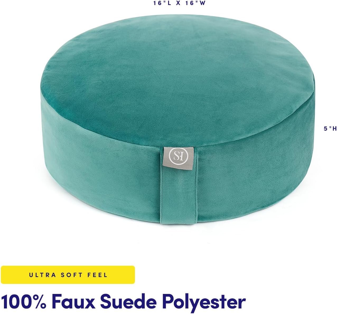 Meditation Cushion Bolster Pillow for Restorative Yoga – Supportive Cushion for Meditation, Pilates, and Relaxation – Filled with Buckwheat Hulls - Removable Cover