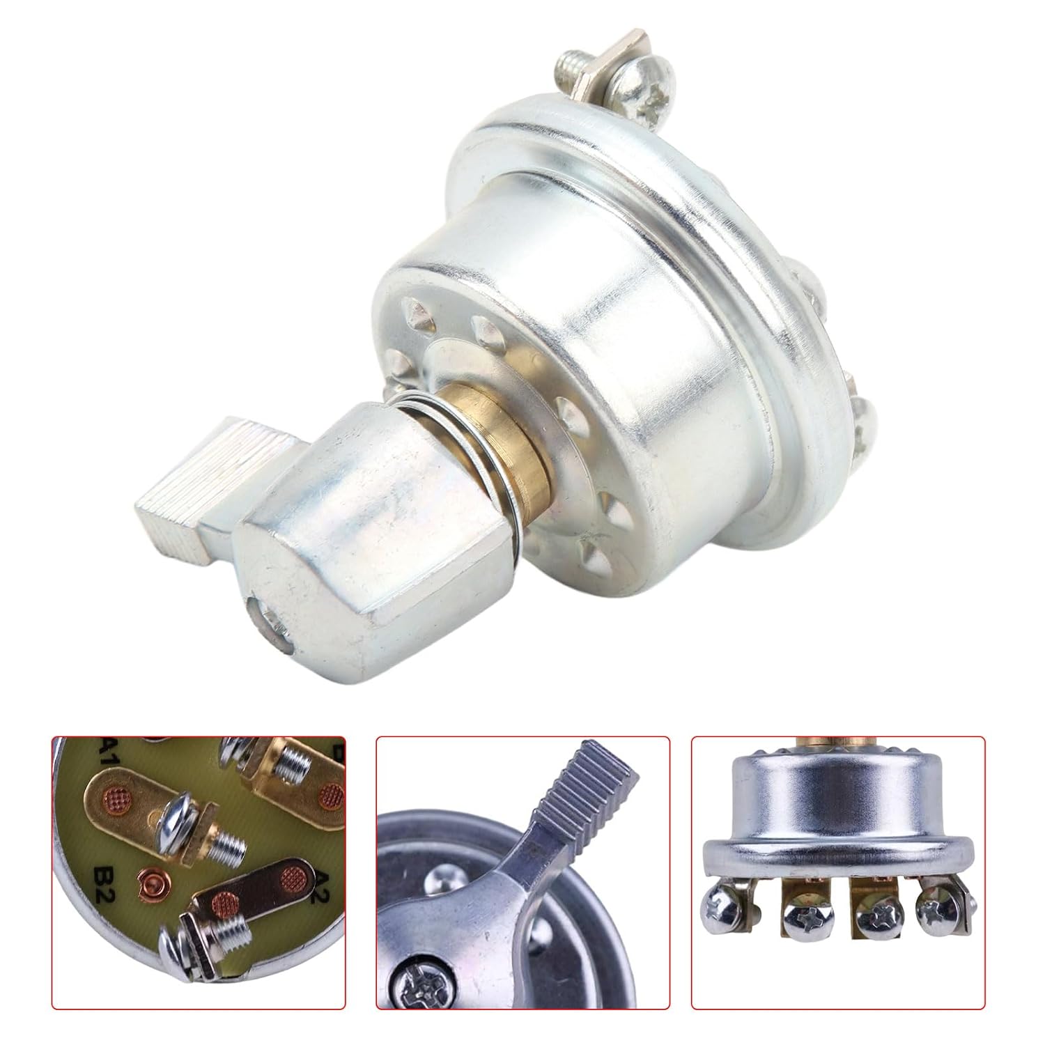 50A 12V Heavy Duty Metal Rotate Switch with 3 Buttons, Sturdy Scratch, Easy Installation, for Truck Winch Snowplow Dump Truck, Replaces OE 75712 04 75712 04BX
