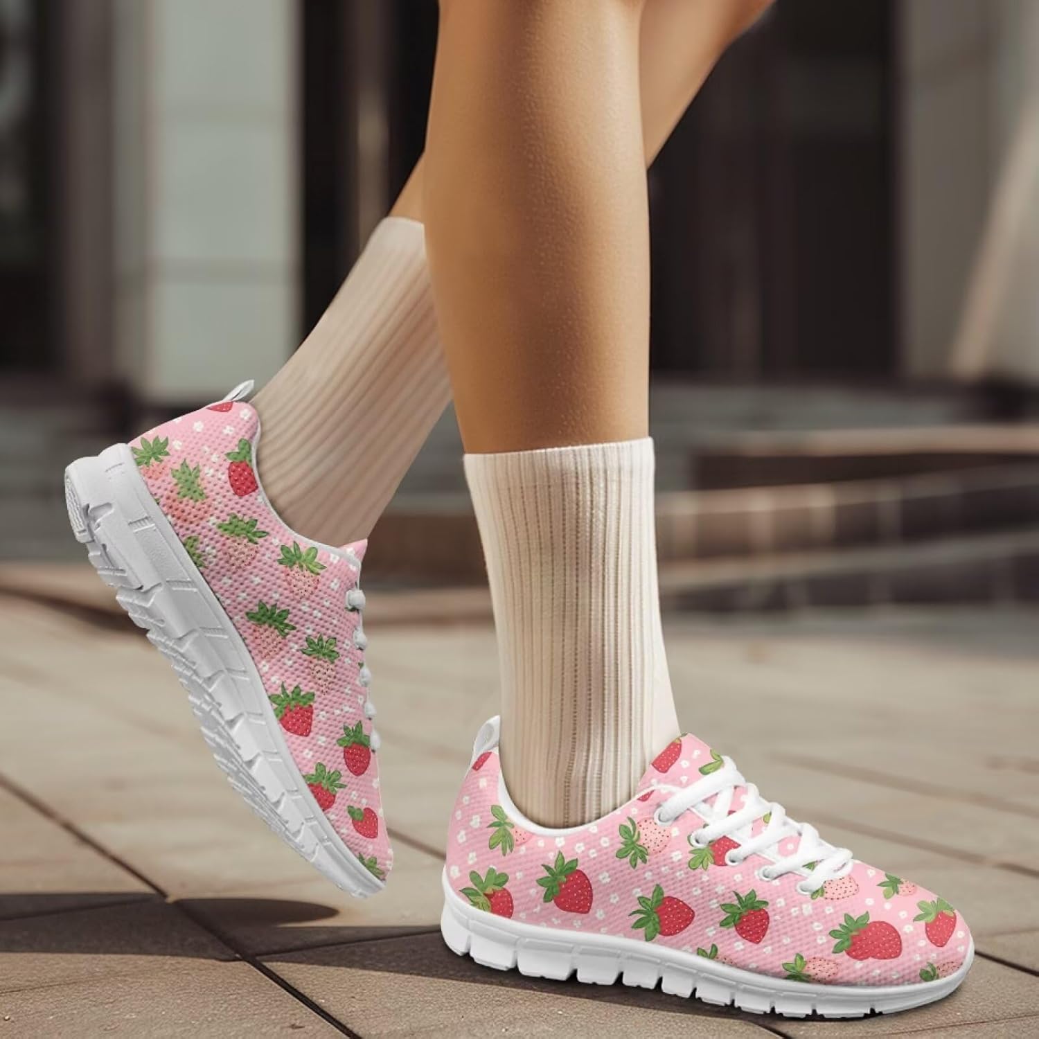 Womens Running Tennis Shoes Lace up Breathable Sneakers for Women Comfortable Shoes fit All Season