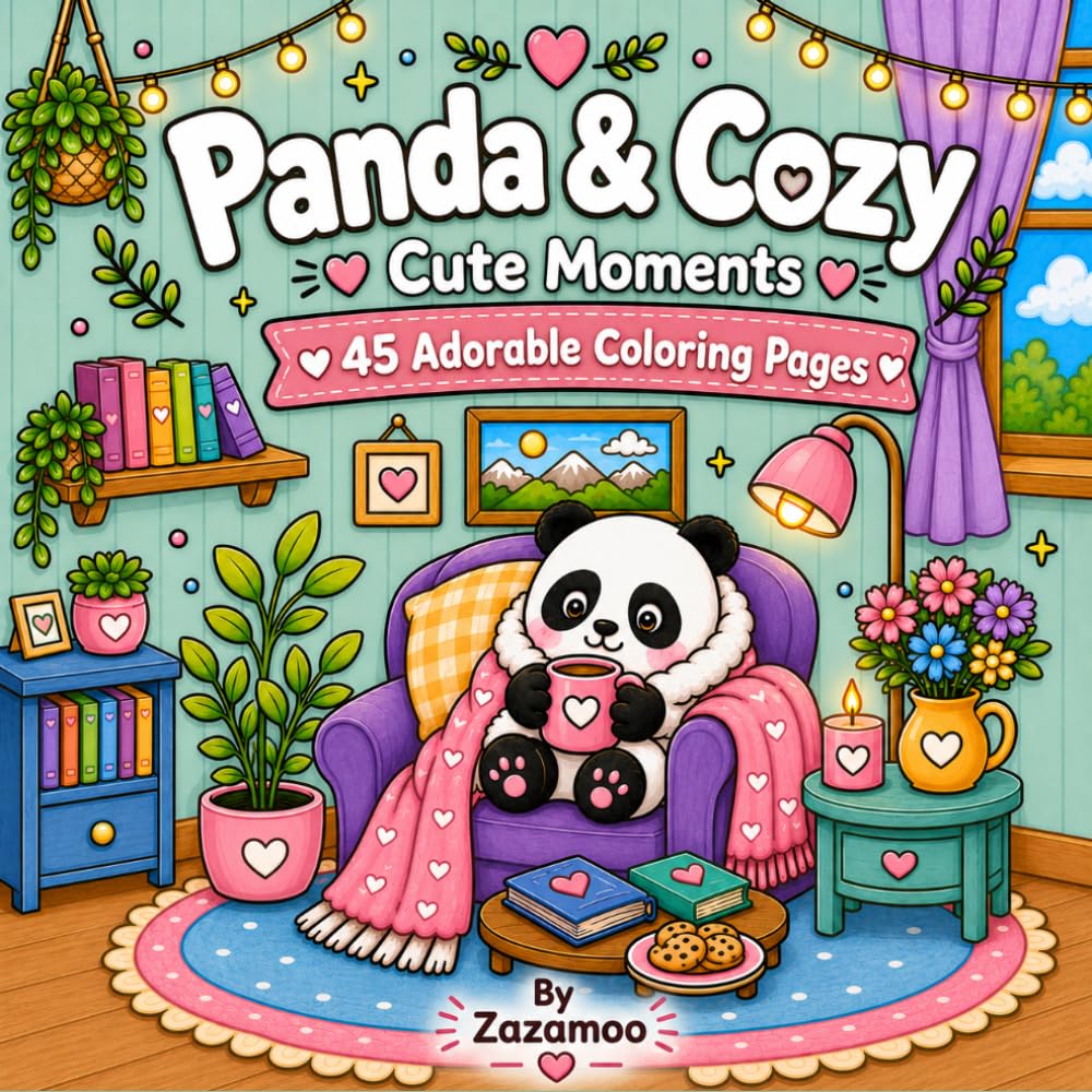 Panda & Cozy Cute Moments: A Cozy Coloring Book with Adorable Pandas, Relaxing Scenes & Cute Everyday Adventures: Bold and Easy Coloring Pages ... Friends for Stress Relief and Relaxation