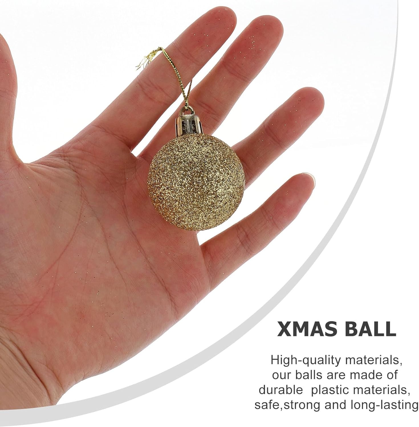 36pcs 4cm Gold Shatterproof Decorative Christmas Balls Hanging Ornaments for Tree Holiday Party Decor Set