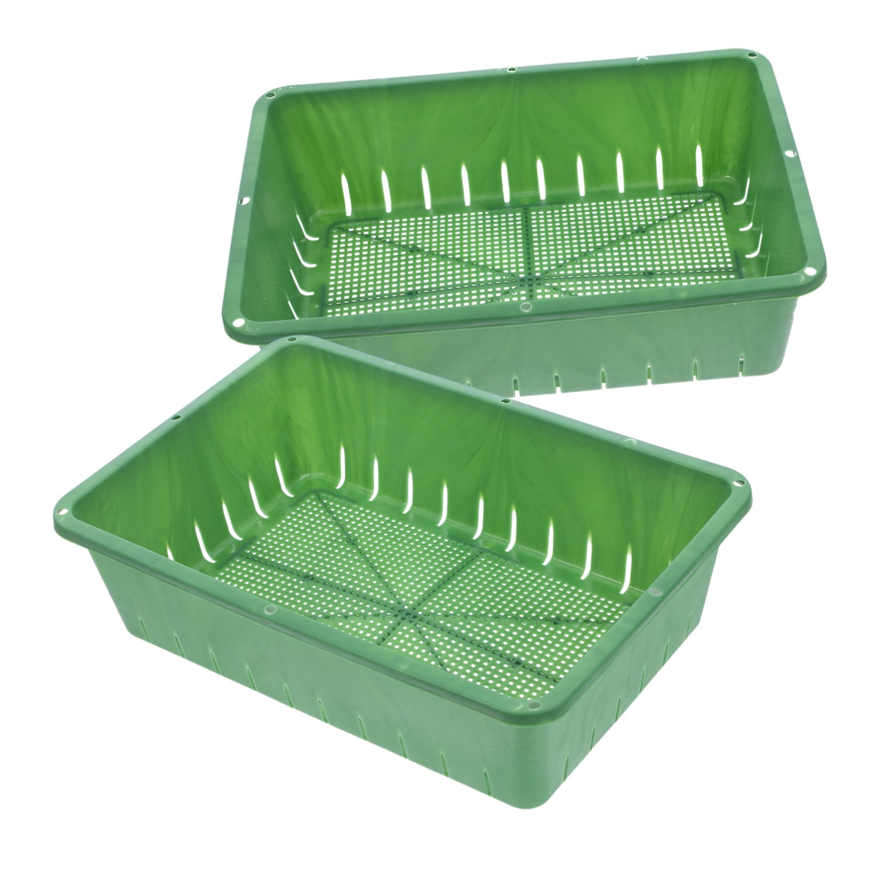Bandejas para Semillero De Plástico con Diseño Transpirable Y Drenaje Apilables Y Rectangulares para Jardinería Interiores Y Pequeños 2 Piezas X 4