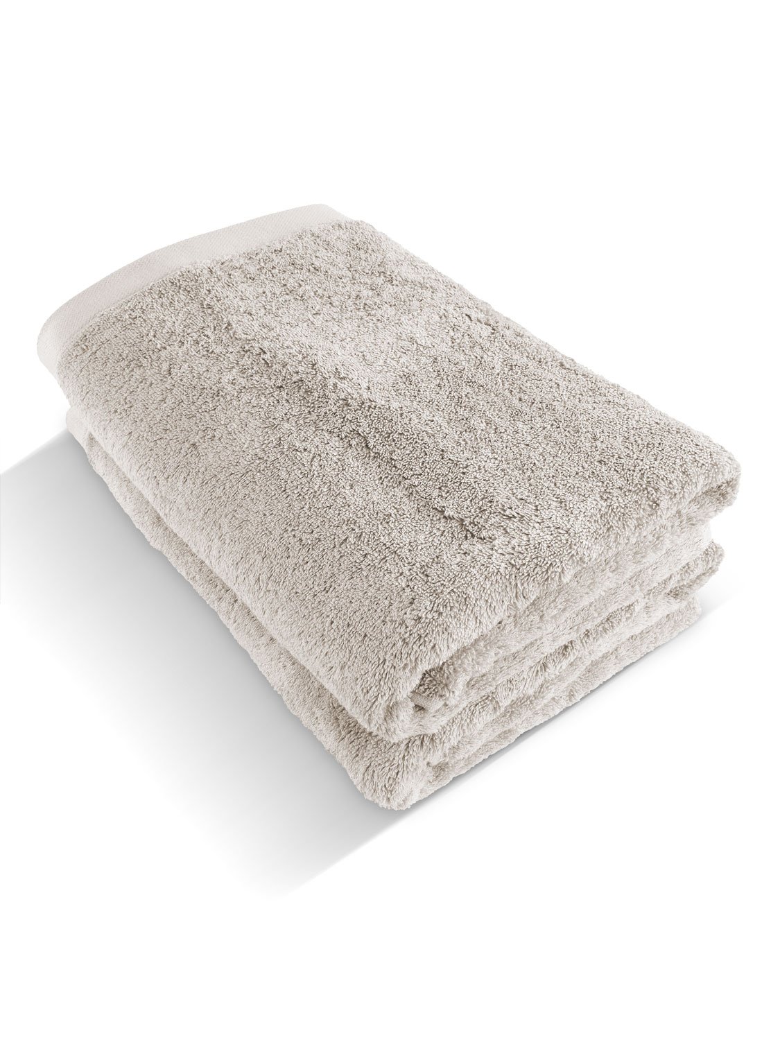 herzbach home Premium Duschtuch 2er-Set 70 x 140 cm (Sandgrau) – Große, weiche & saugstarke Dusch-Handtücher in Bester Qualität – 100% natürliche Baumwolle