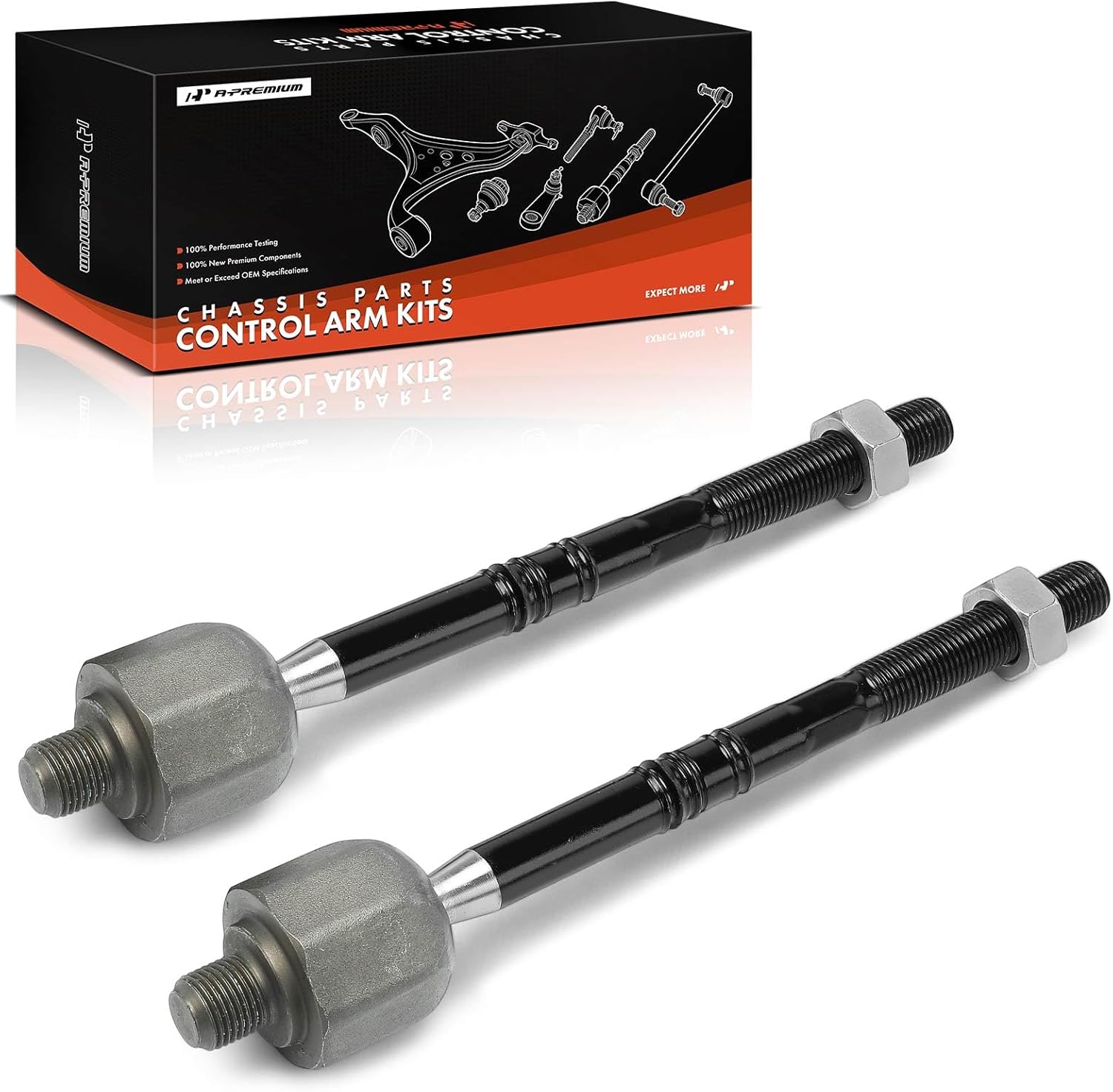 A-Premium 2 x Front Inner Tie Rod Ends, Compatible with Ford Fusion 2013-2020, Edge 2015-2021, GT 2017-2018, Lincoln MKZ 2013-2020, MKX 2016-2018