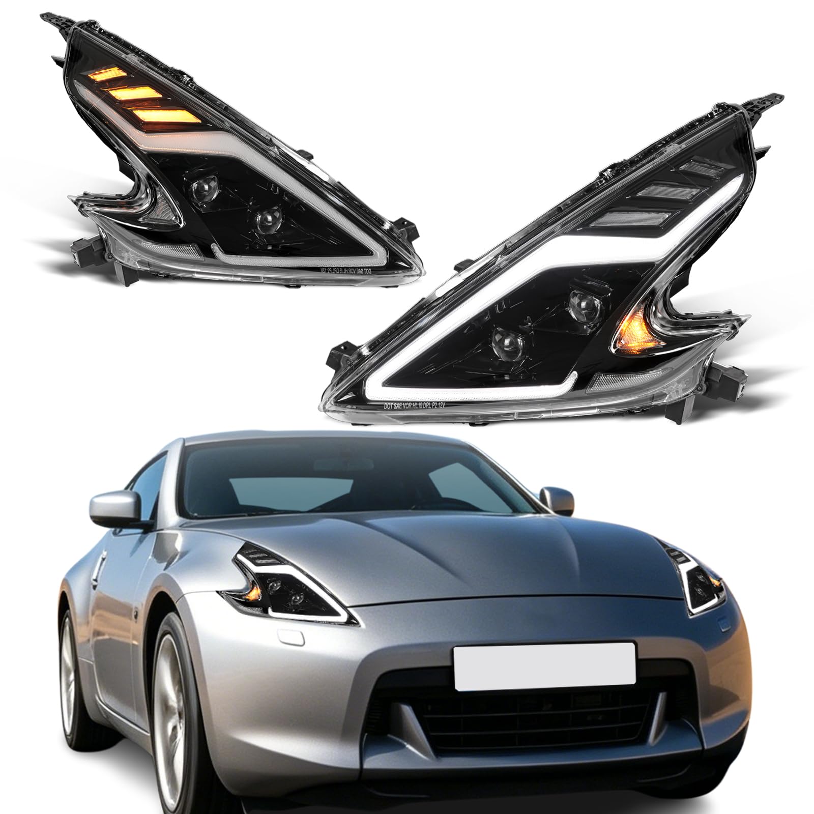 Amazon | CKCD日産 フェアレディZ Z34 ヘッドライト 6代目 370Z ヘッド