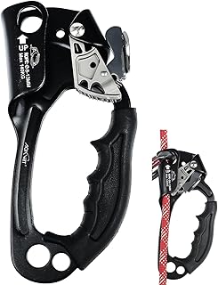 UIAA & CE Certified Rope Ascender Aluminum Alloy Rock Climbing Gear Strong Rigging Rappelling Equipment for Rock Tree Climbing Arborist Rescue Mountaineering Caving