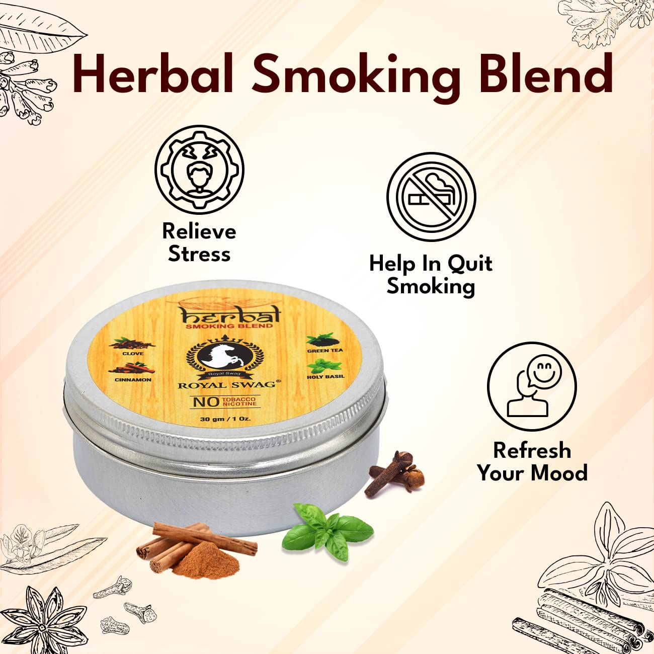 household tobacco substitute Amazon.com: Royal Swag Tobacco & Nicotine Free Smoking Mixture With 100%  Natural Herbal Smoking Blend (makes 40 rolls) Tobacco Alternatives, Herbal  Smoking Mix 1 Pack 30gm(1 Oz) : Health & Household