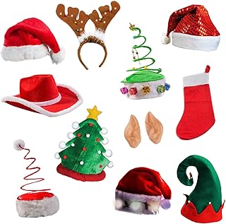 Tigerdoe Christmas Party Supplies - 5 Pack Christmas Photo Booth Prop - Christmas Costume Accessories - Christmas Headbands (5 Piece Photo Booth Prop Kit)