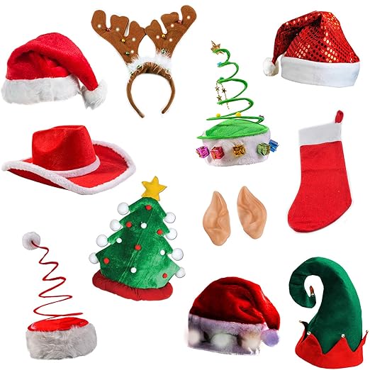 Funny Feliz Navidad - Holiday Spanish Christmas Party Photo Booth Props Kit - 10 Piece