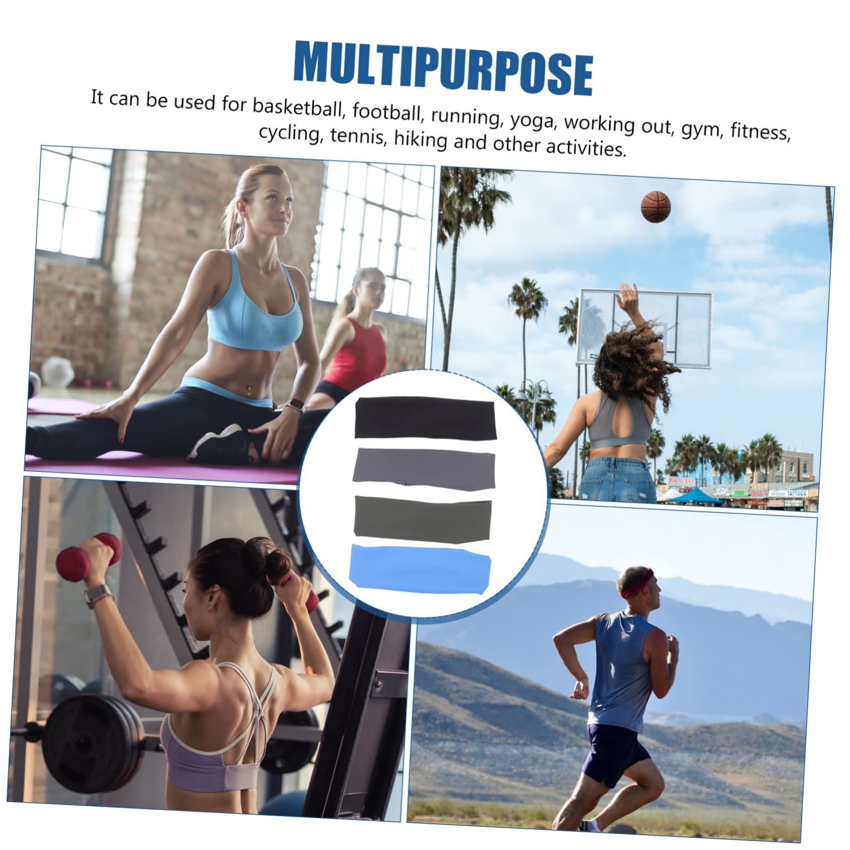 BESPORTBLE Diademas Deportivas Elásticas Absorbentes De Sudor Yoga Y Fitness Transpirable Y Adultos