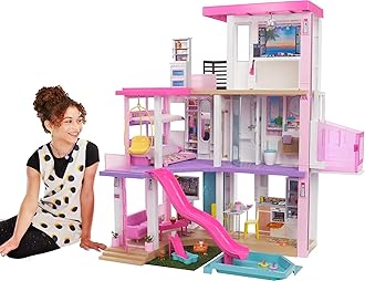 Barbie DreamHouse Dollhouse with 75+ Accessories and Wheelchair Accessible Elevator, 10 Play Areas, 3 Custom Light Settings & Music, GRG93