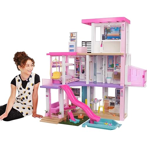 Barbie DreamHouse Dollhouse with 75+ Accessories and Wheelchair Accessible Elevator, 10 Play Areas, 3 Custom Light Settings & Music (Amazon Exclusive)