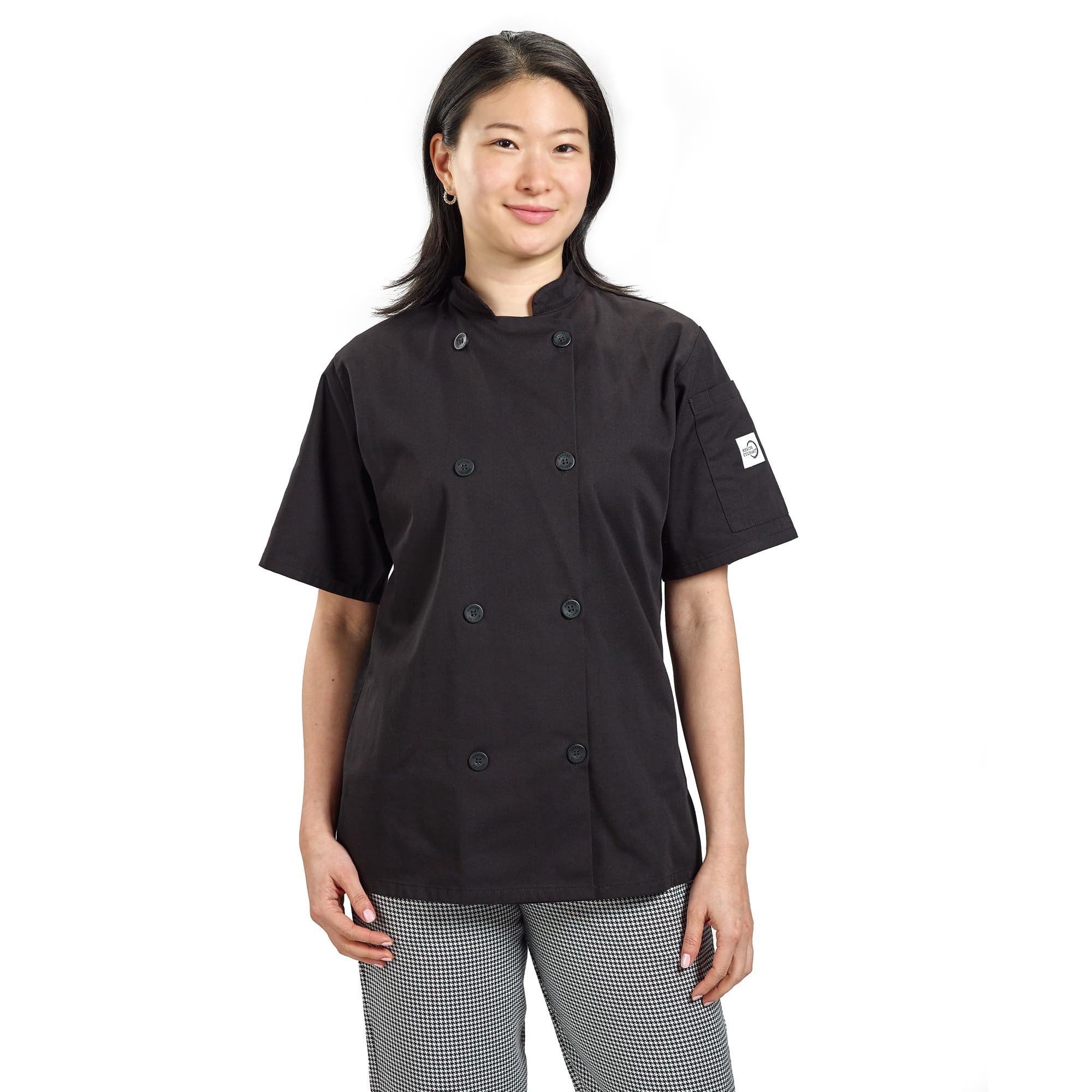 Mercer Culinary Millennia Damen Kochjacke Kurzarm mit traditionellen Knöpfen