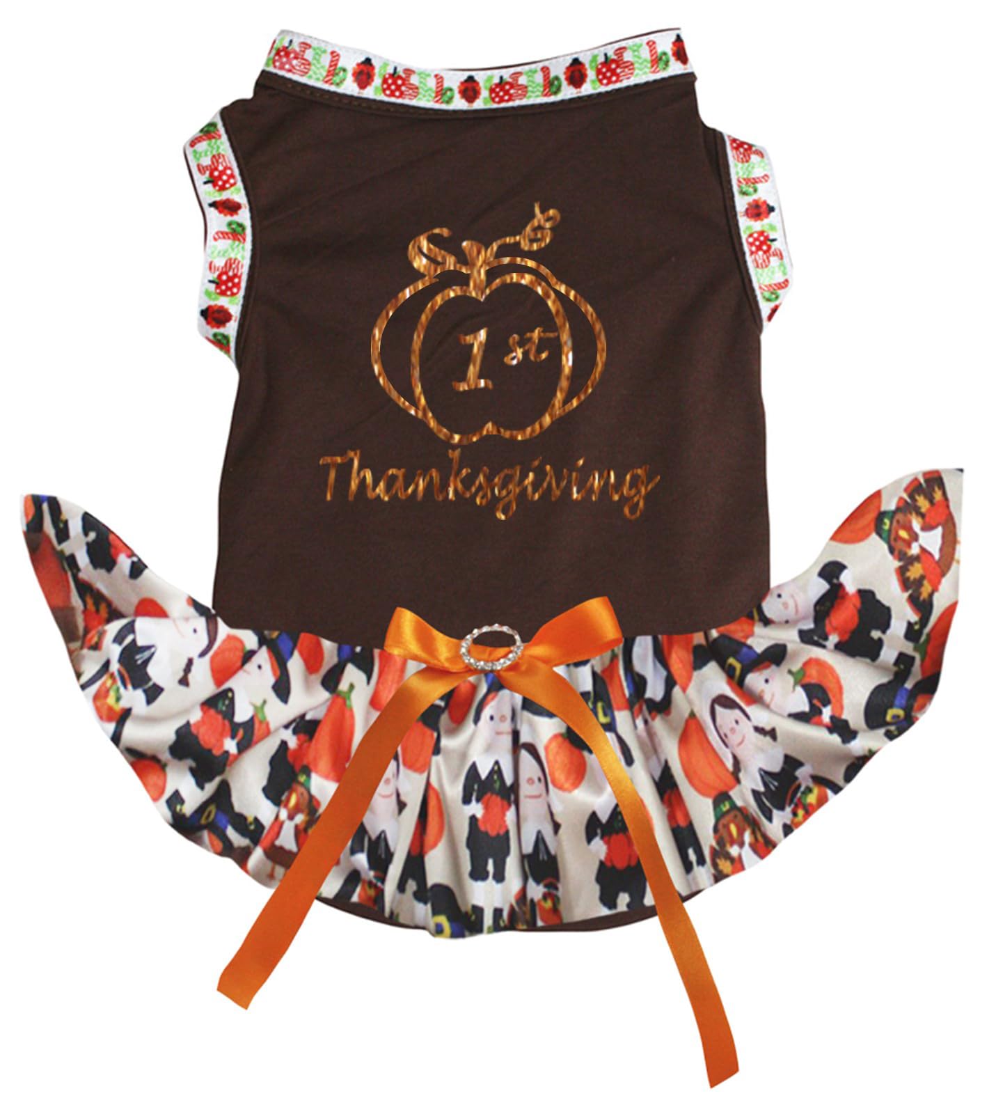 Robe pour chiot Thanksgiving XS marron, le cadeau idéal pour son premier automne