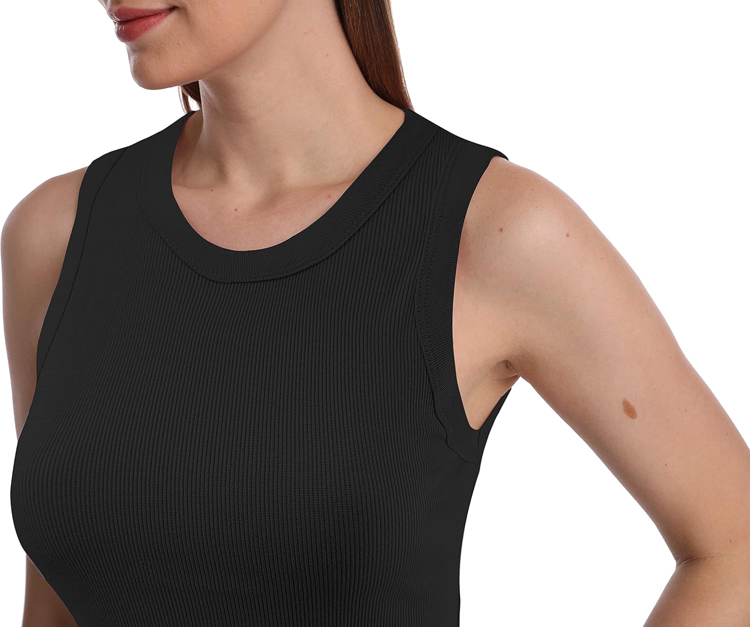 SUMONA Women Tank Tops Round Neck Sleeveless Basic Ribbed Summer Cami Top Casual Shirts - Image 3