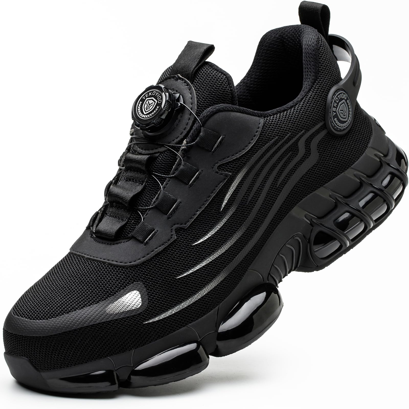 Arbeitsschuhe Sicherheitsschuhe Herren Damen Leicht Stahlkappenschuhe mit Stahlkappe Sportlich Atmungsaktiv Schnellverschluss Safety Shoes 38-46 EU